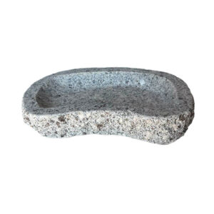 Fuglebad naturform lys granit 30x19 cm