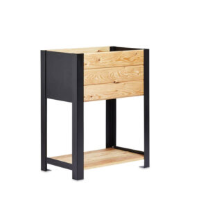 Plantekasse i lærketræ med hylde 38 x 58 x 78 cm